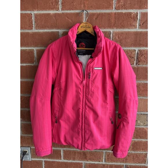 Rossignol Insulated Expert Ski Snowboarding Jacket Women's M pink Silver Stripes - Picture 1 of 16